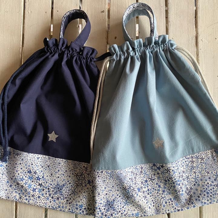 【オーダーページ】男女共リバティアデラジャ×星ワッペンレッスンバッグ他