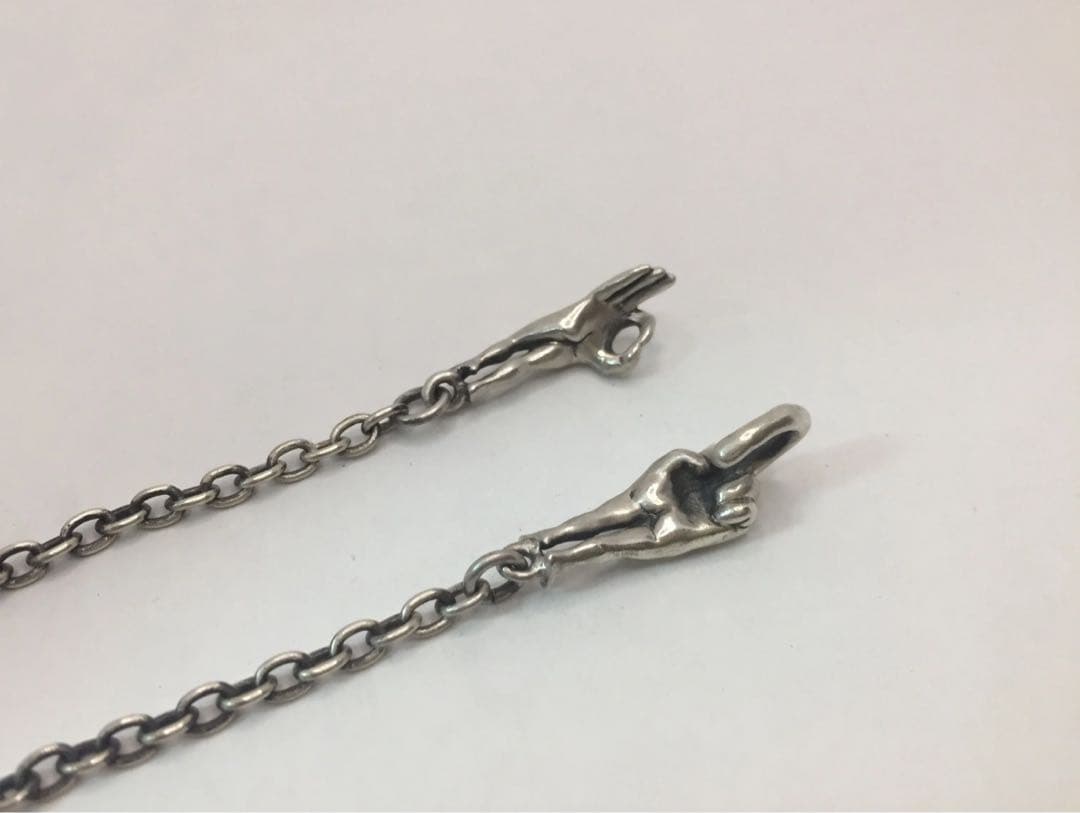 ❤️ック レスチェーン 丸0.8φ 50cmラブ ネックレス ハンドサイン