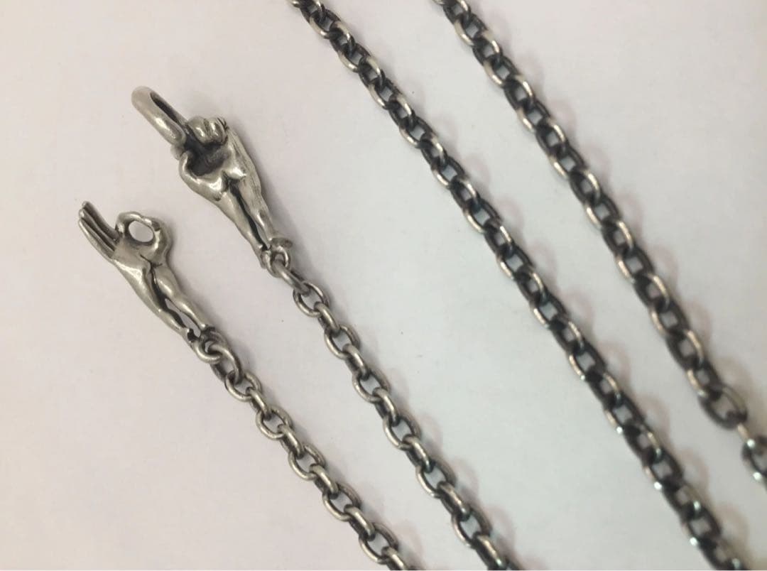 ❤️ック レスチェーン 丸0.8φ 50cmラブ ネックレス ハンドサイン