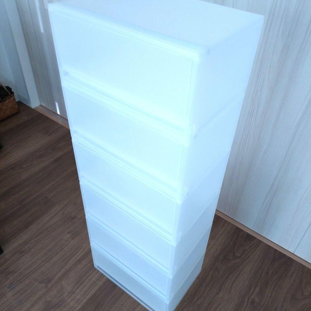 無印良品　ポリプロピレン収納ケース　ワイド　6個セット(底ゴム2セットつき)