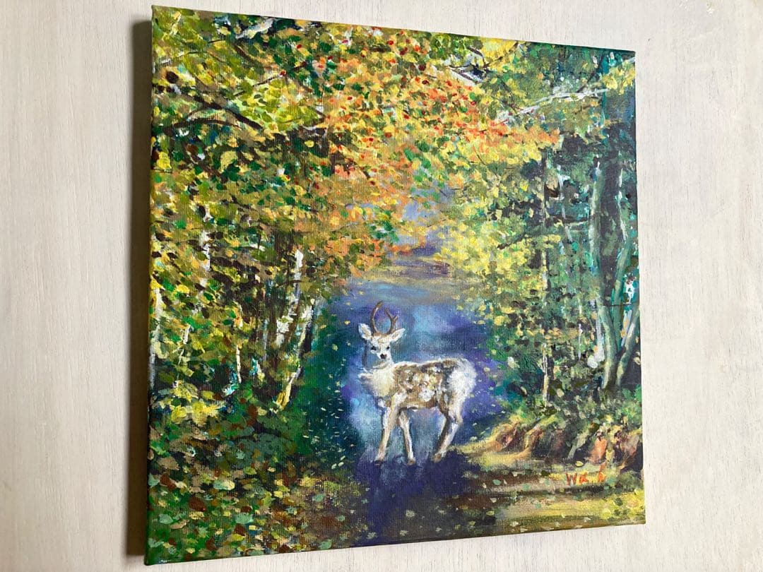 森の誘い　アクリル画