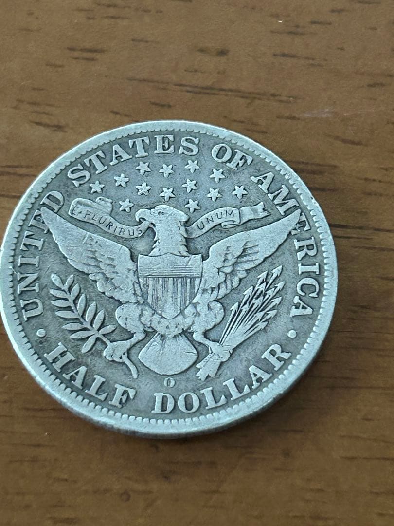 【希少・銀貨】1908年 O刻印 バーバー・ハーフ・ダラー（50セント銀貨）