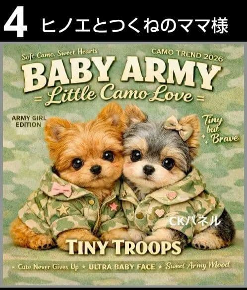 オーダーページ　ハンカチ　380 迷彩わんこ柄　1/19　ハンドメイド