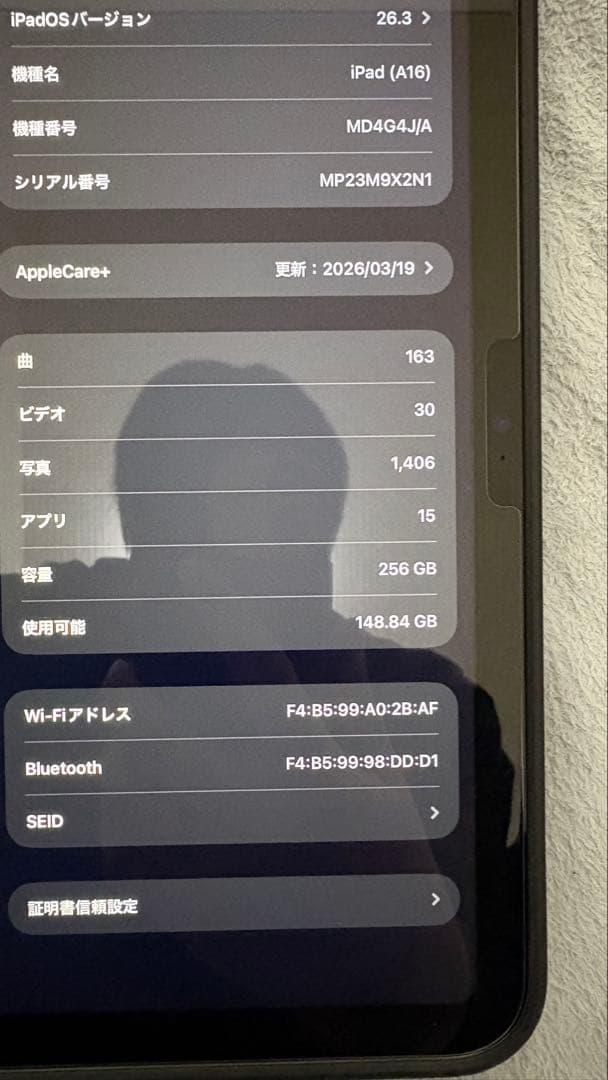 Apple iPad A16 256GBシルバー