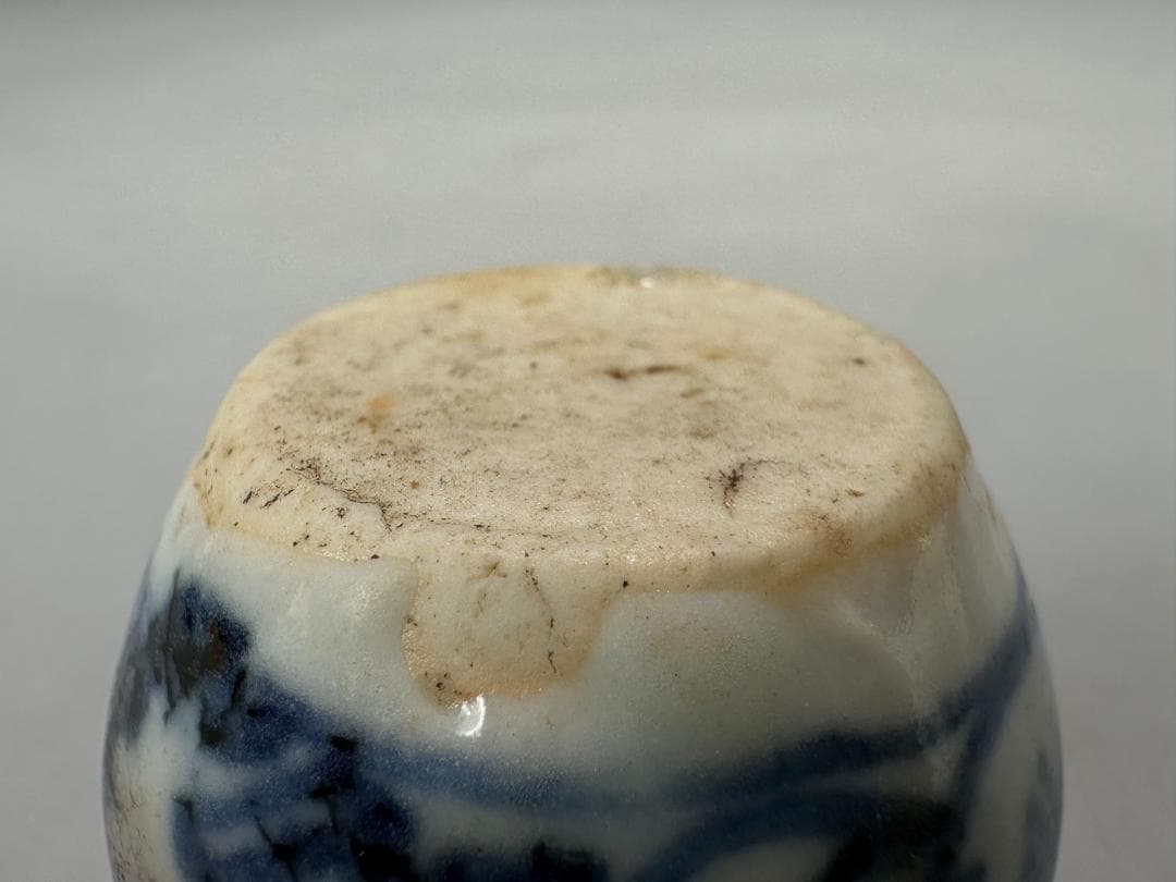 UM20-2U中国美術　景徳鎮窯　青花龍文　人物画　鳥食罐小壺　唐物　3点まとめ