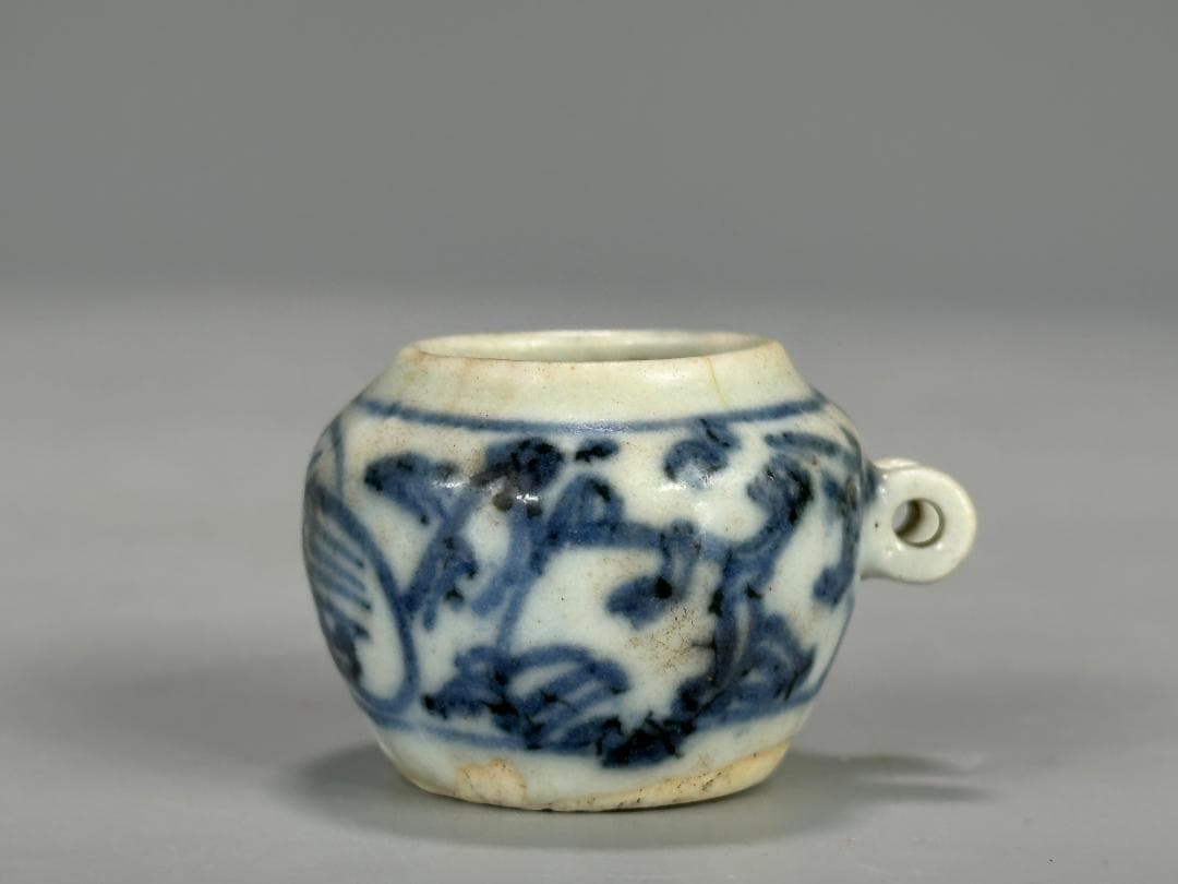 UM20-2U中国美術　景徳鎮窯　青花龍文　人物画　鳥食罐小壺　唐物　3点まとめ