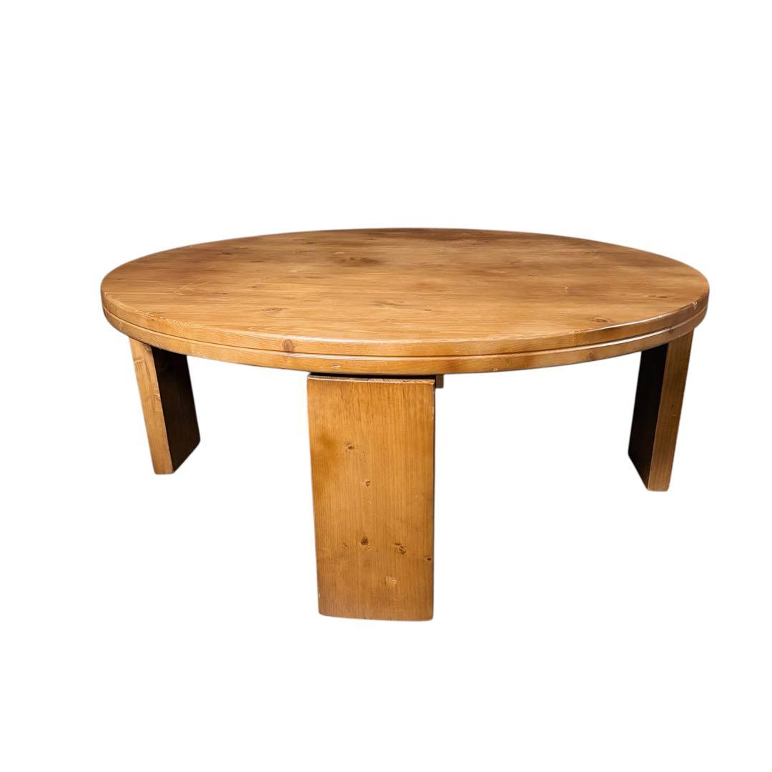 HR811 リアルシャビー　木目ワイルド　レトロな円卓　90cm ちゃぶ台