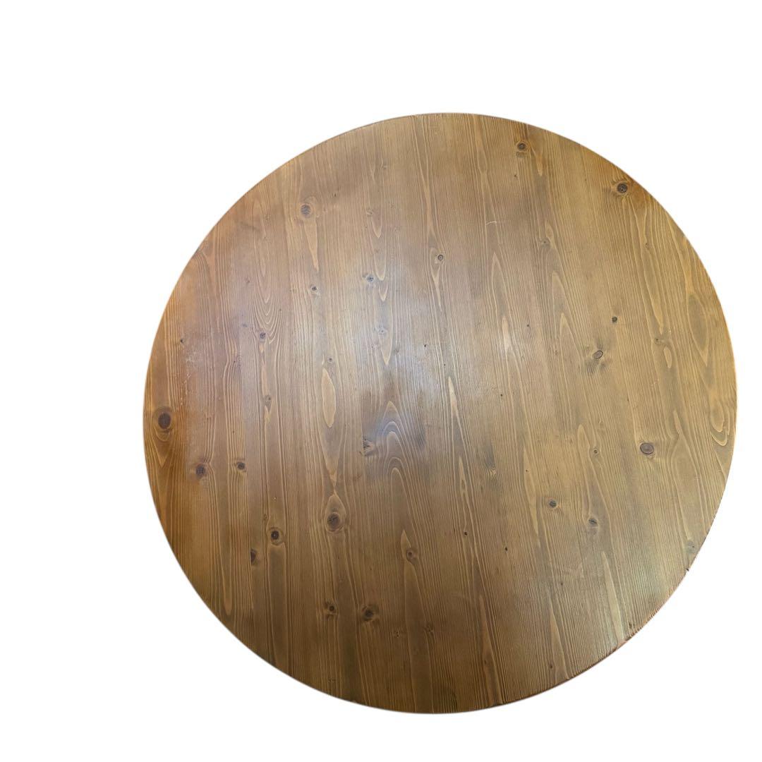 HR811 リアルシャビー　木目ワイルド　レトロな円卓　90cm ちゃぶ台