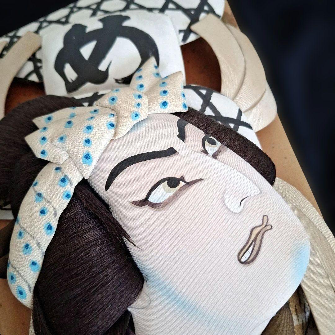 【伝統工芸】大型 押し絵羽子板 高さ55cm 歌舞伎 火消し 縁起物 置物