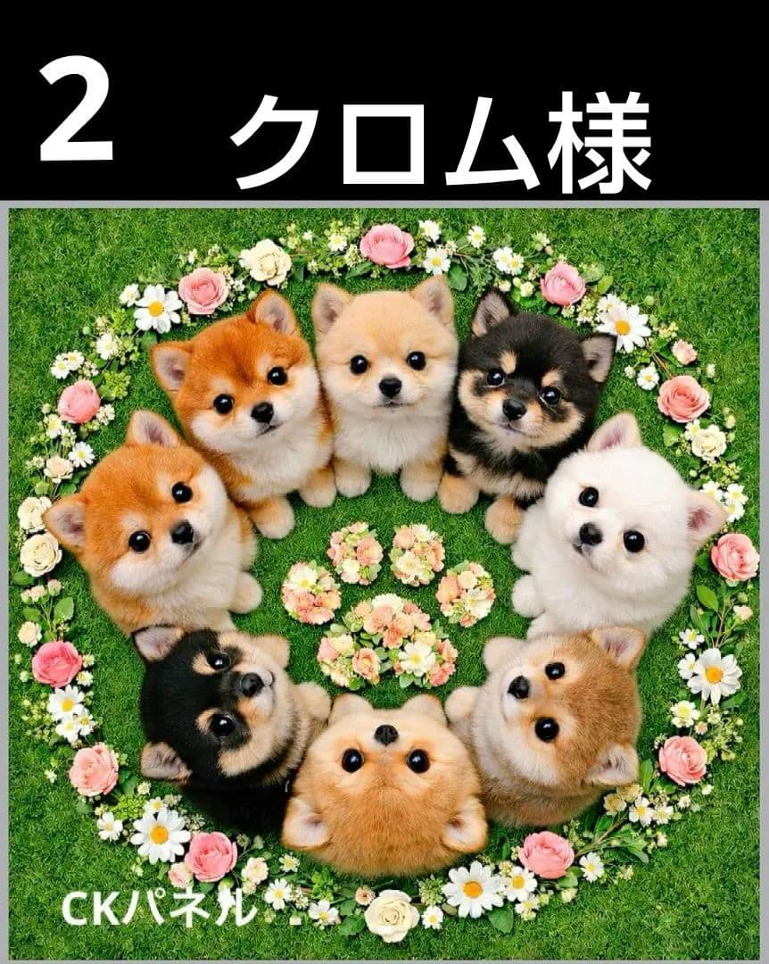 オーダーページ　ハンカチ　55 リースわんこ柄　ハンドメイド2/8