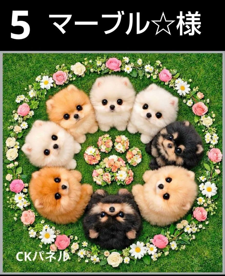 オーダーページ　ハンカチ　55 リースわんこ柄　ハンドメイド2/8