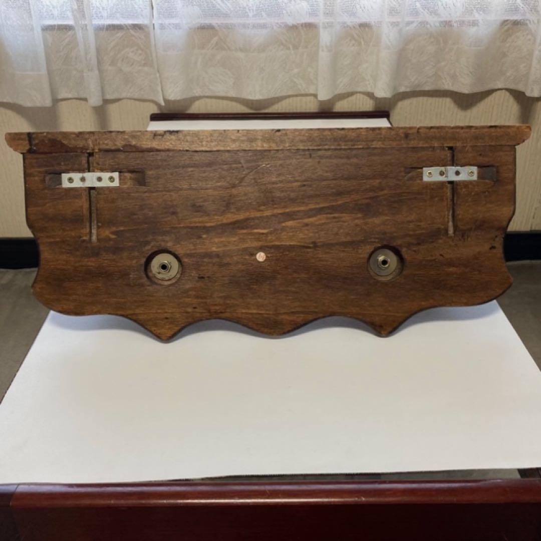 イタリア製 ウォールハンガー シェルフ フック 置物台 飾り棚 木製 レトロ