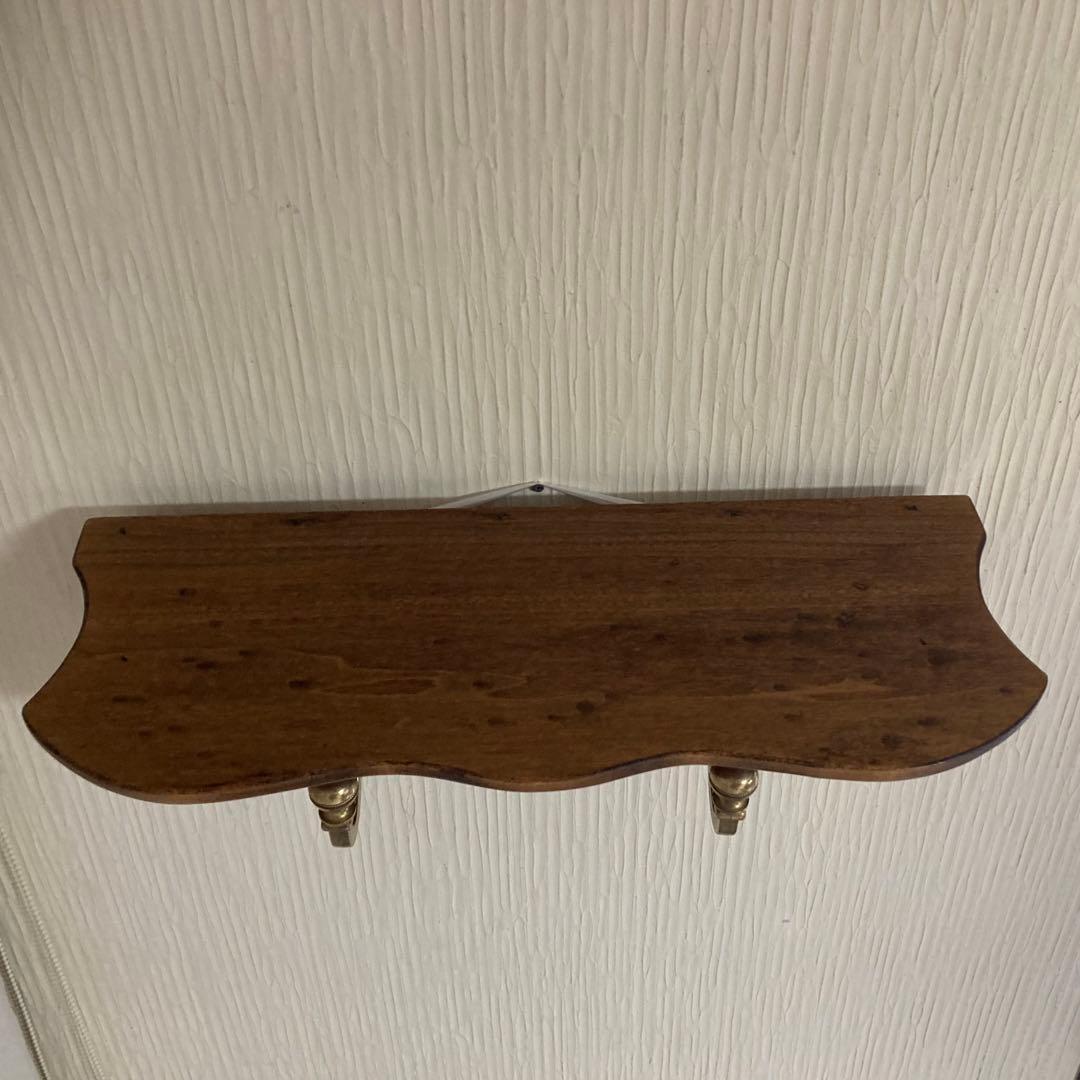 イタリア製 ウォールハンガー シェルフ フック 置物台 飾り棚 木製 レトロ