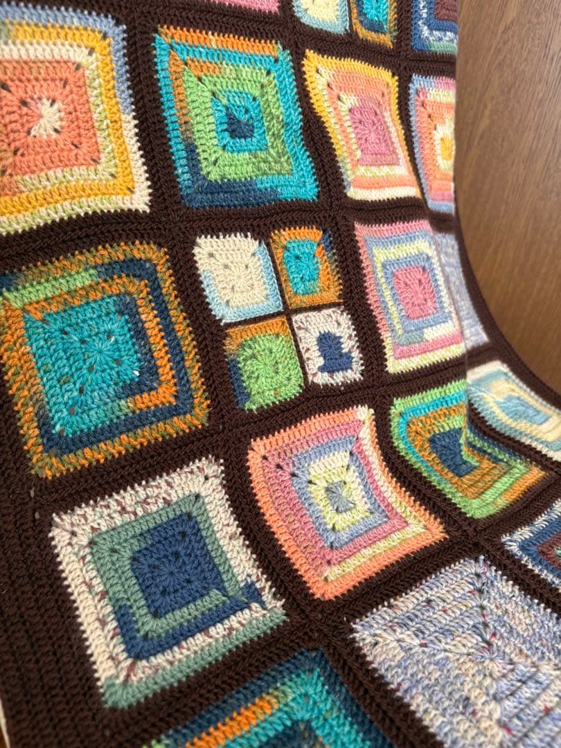 グラニースクエア モチーフ編み ブランケット ハンドメイド 手編み かぎ針編み