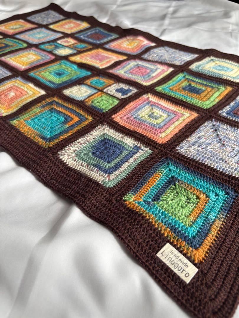 グラニースクエア モチーフ編み ブランケット ハンドメイド 手編み かぎ針編み