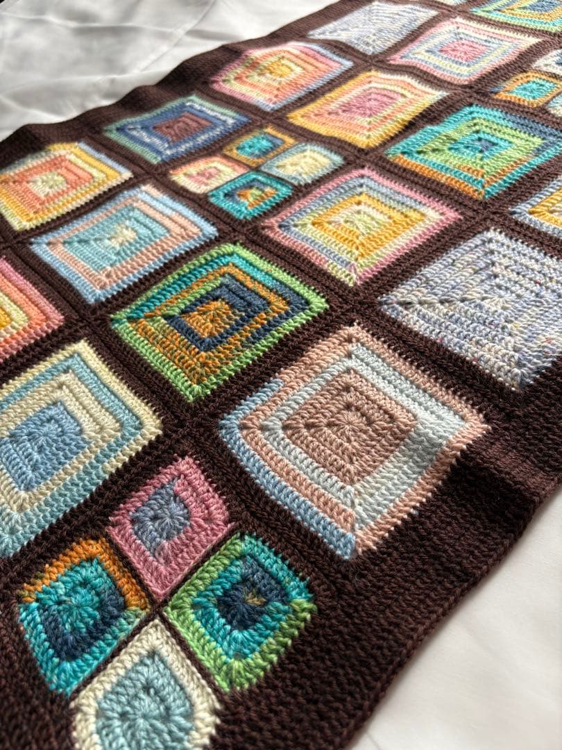 グラニースクエア モチーフ編み ブランケット ハンドメイド 手編み かぎ針編み