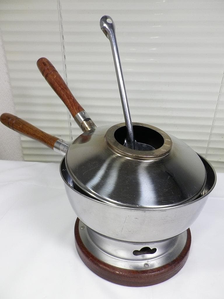 茶道具　水屋道具　台付十能セット（台十能セット）　ステンレス製　火起こし