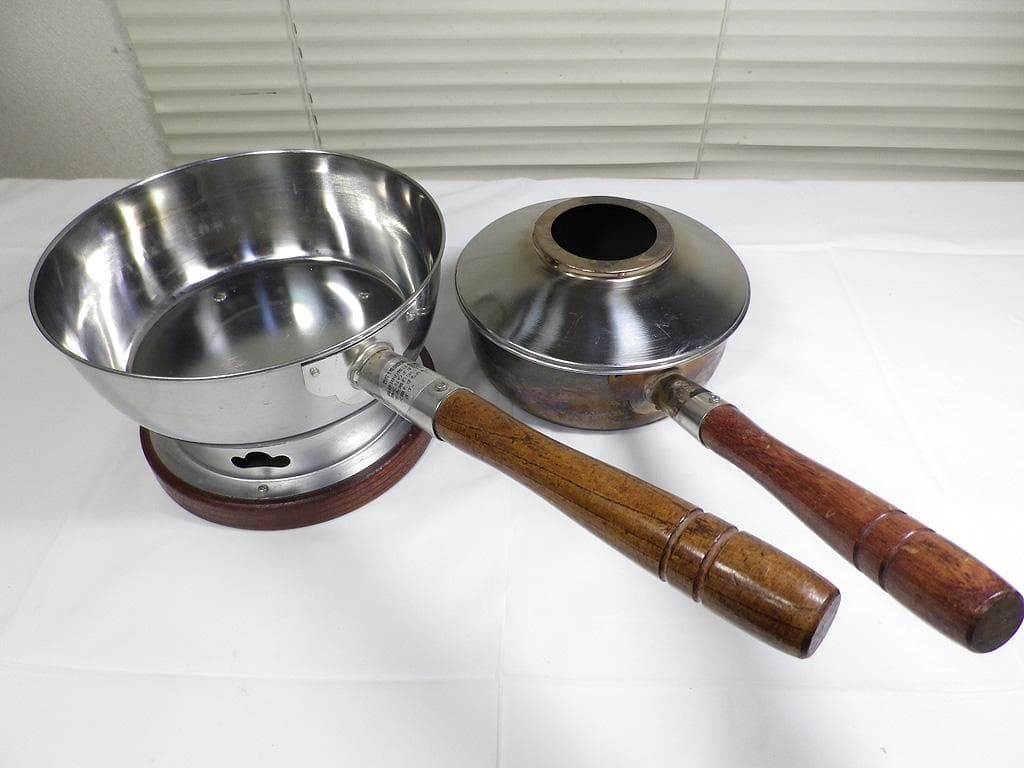 茶道具　水屋道具　台付十能セット（台十能セット）　ステンレス製　火起こし