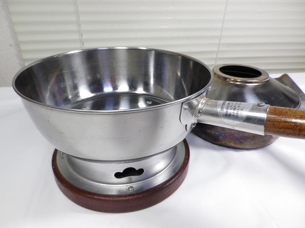 茶道具　水屋道具　台付十能セット（台十能セット）　ステンレス製　火起こし