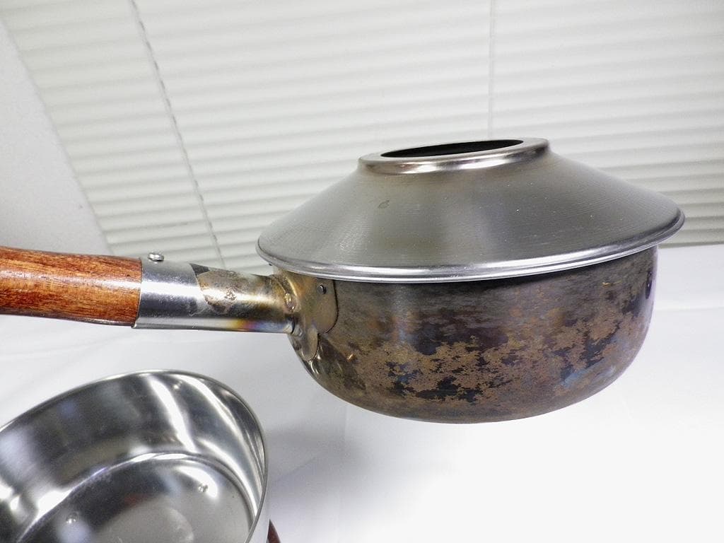 茶道具　水屋道具　台付十能セット（台十能セット）　ステンレス製　火起こし