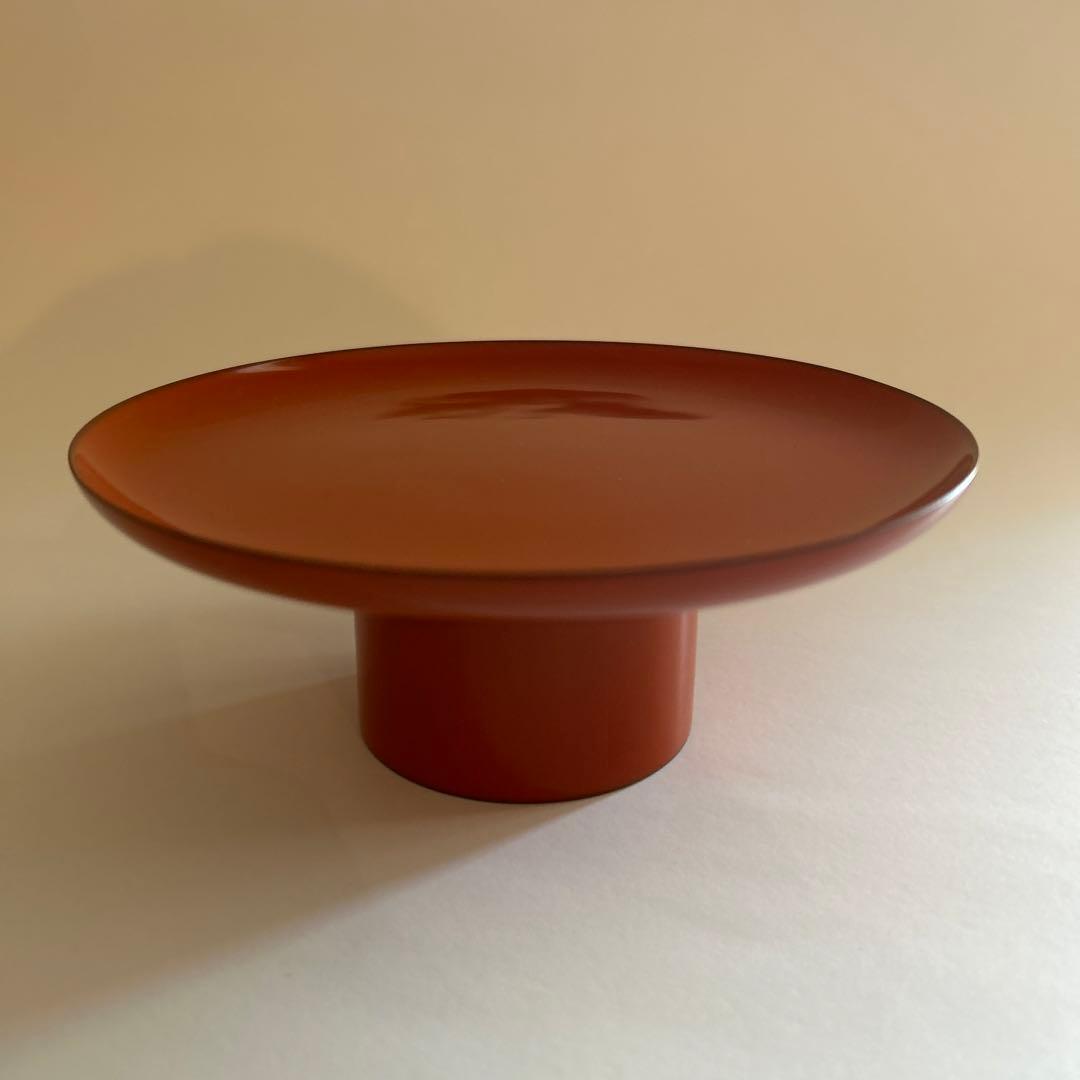 洗朱塗り高台　茶道具