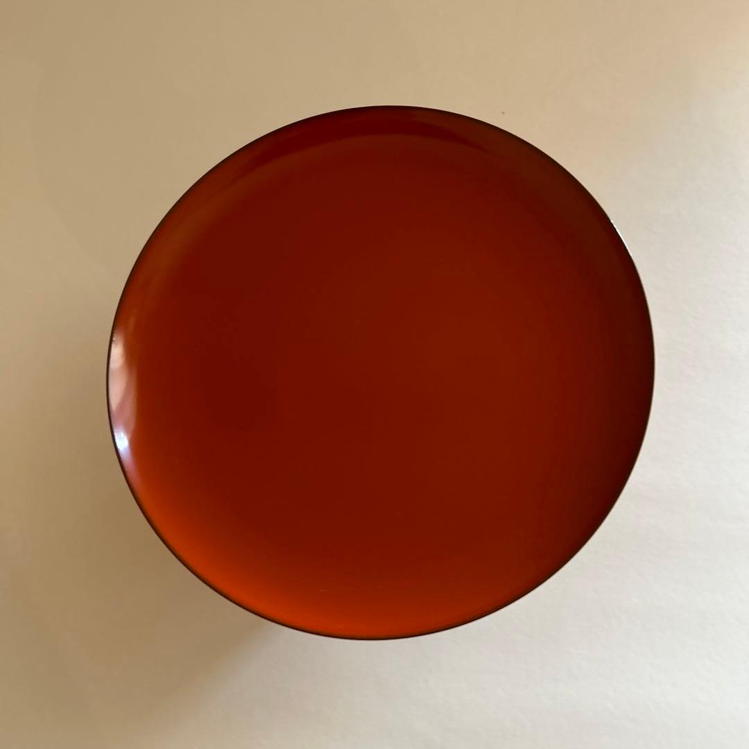 洗朱塗り高台　茶道具