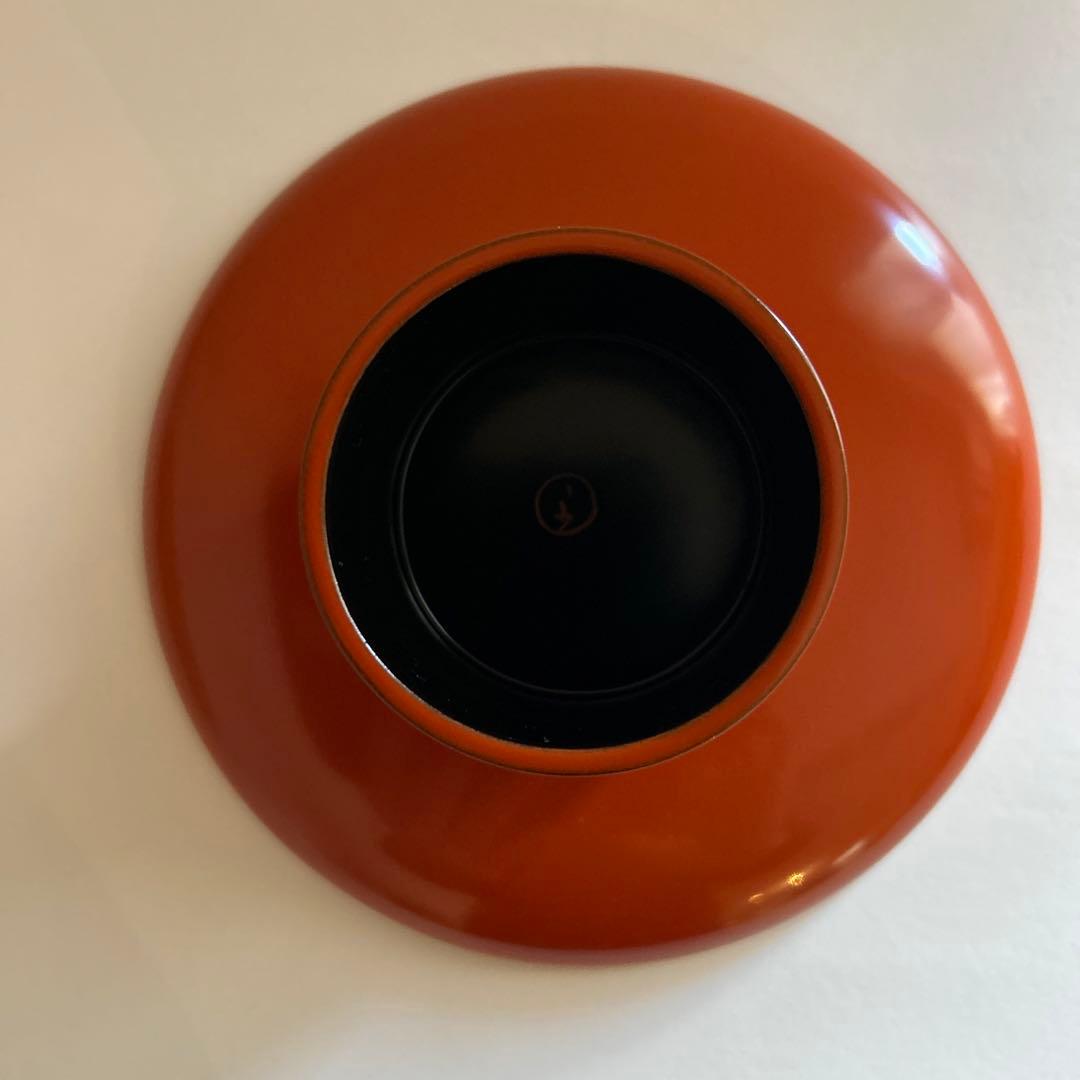 洗朱塗り高台　茶道具