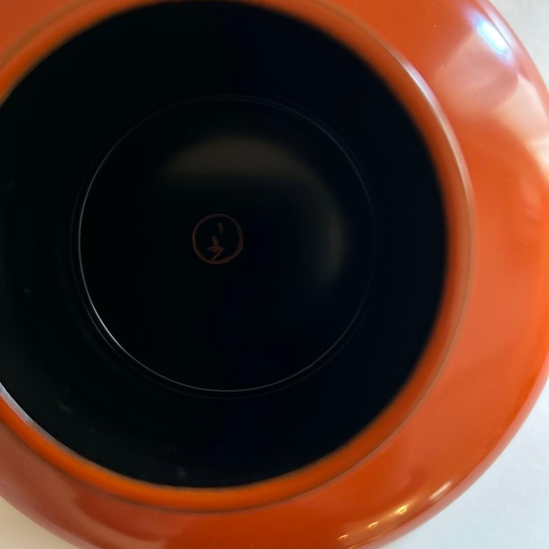 洗朱塗り高台　茶道具