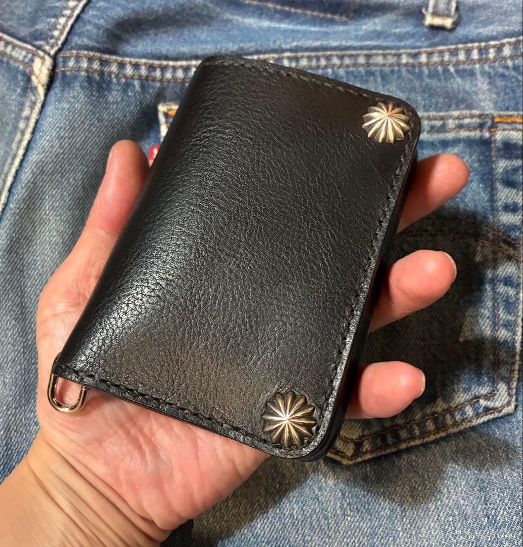 ショート　トラッカーウォレット　イタリアンレザーシュリンク　925アポロコンチョ