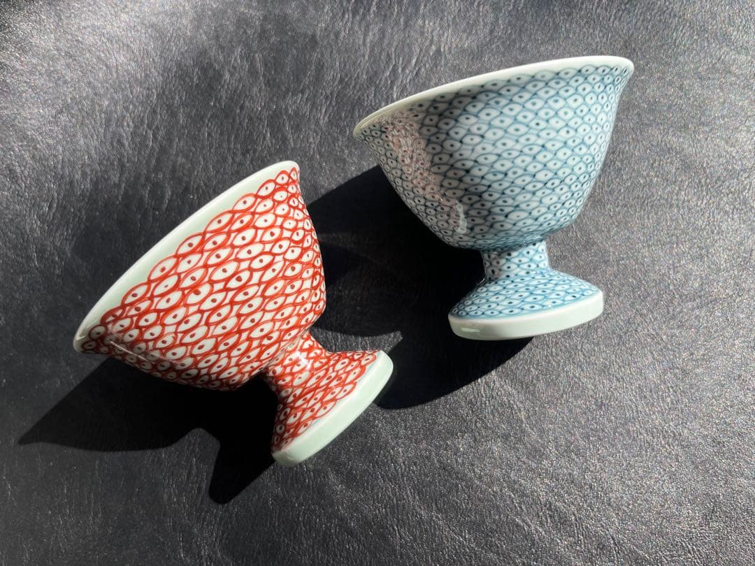 藤太郎窯　高台　小鉢　高台杯　高台小鉢　デザート　前菜　２点