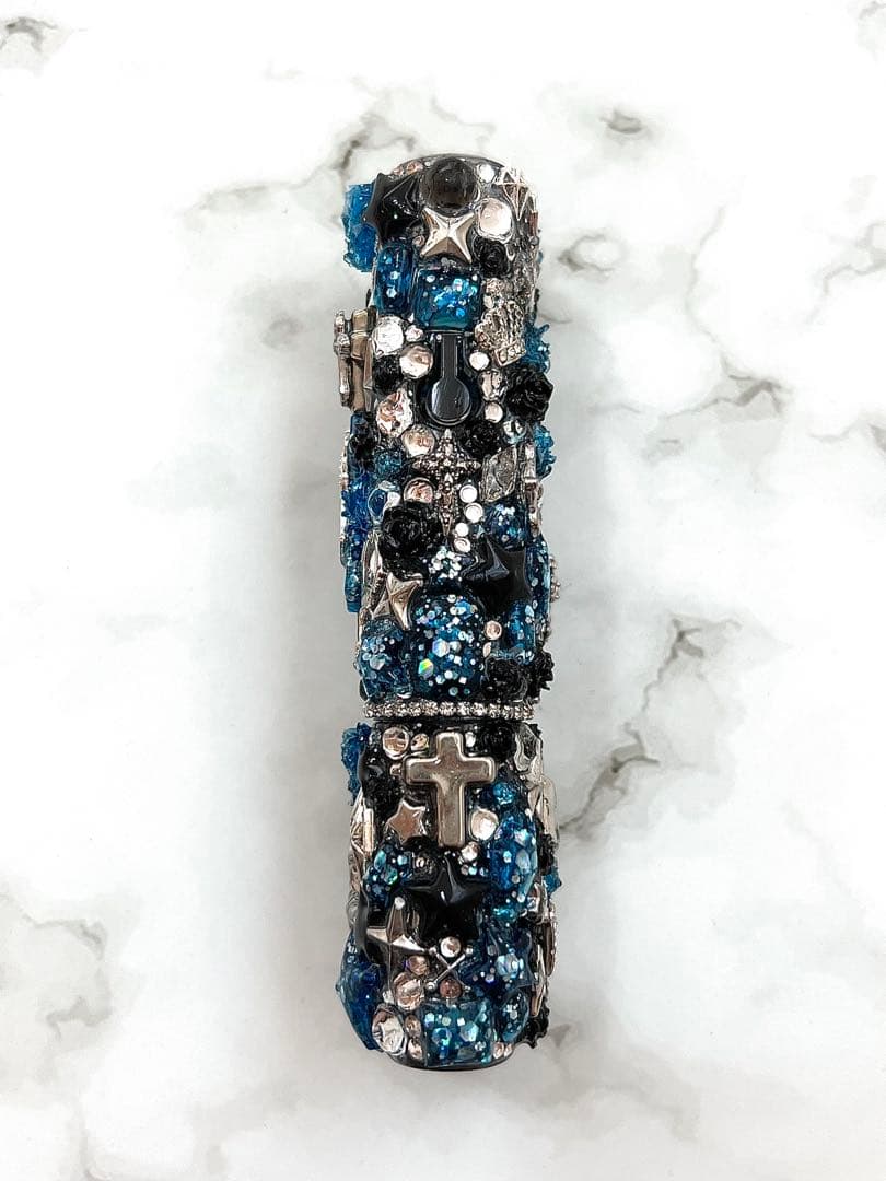 IQOSケースデコイルマワン電子タバコケース全面埋め尽くしdeco黒青ギャル地雷