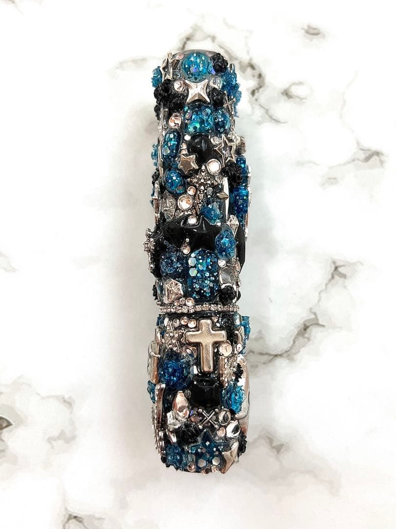 IQOSケースデコイルマワン電子タバコケース全面埋め尽くしdeco黒青ギャル地雷