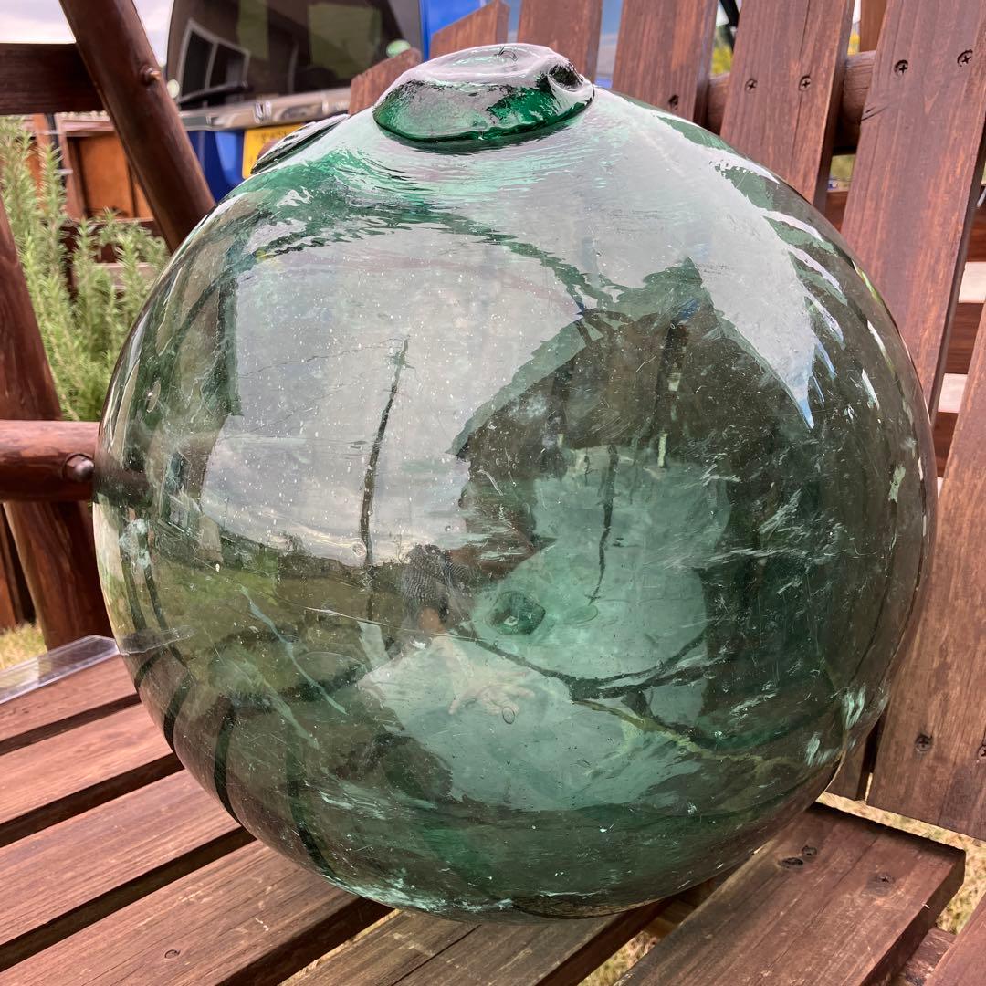 【北の刻印あり】高さ約35cm 円周約113cm ガラス玉　浮き玉
