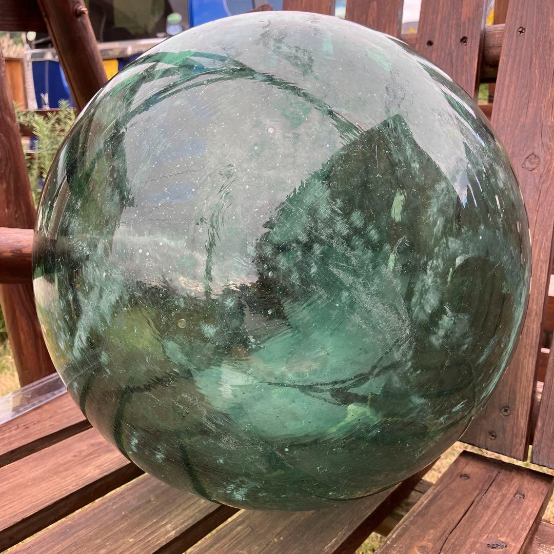 【北の刻印あり】高さ約35cm 円周約113cm ガラス玉　浮き玉