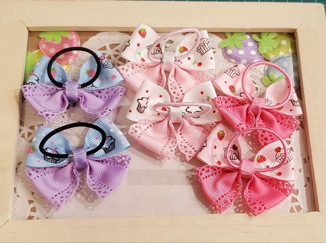 10・ハンドメイド☆ヘアゴム　スイーツ柄