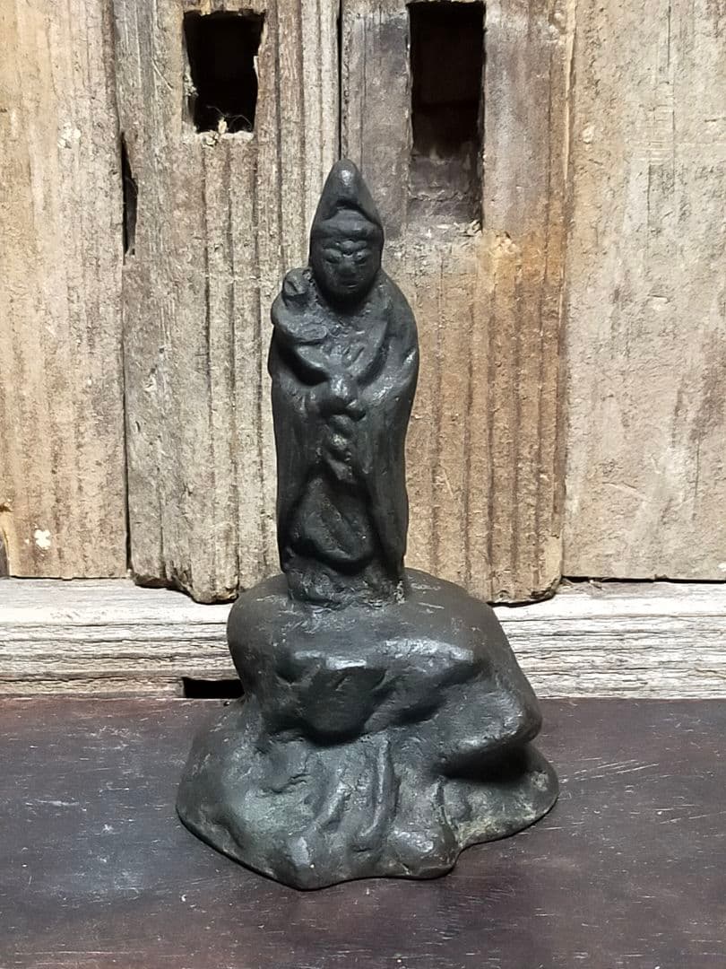 ♥小さな　観音像　銅製　観音様　仏像　仏壇　仏具　骨董　古玩　中国　レトロ