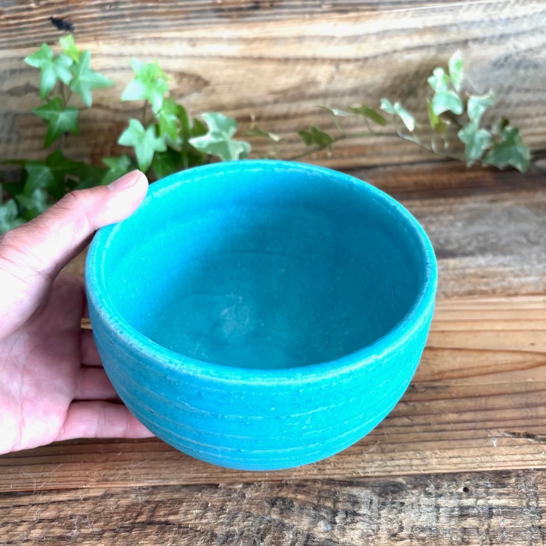 小丼 どんぶり 丼トルコブルーマット ターコイズ 2個セット 美濃焼