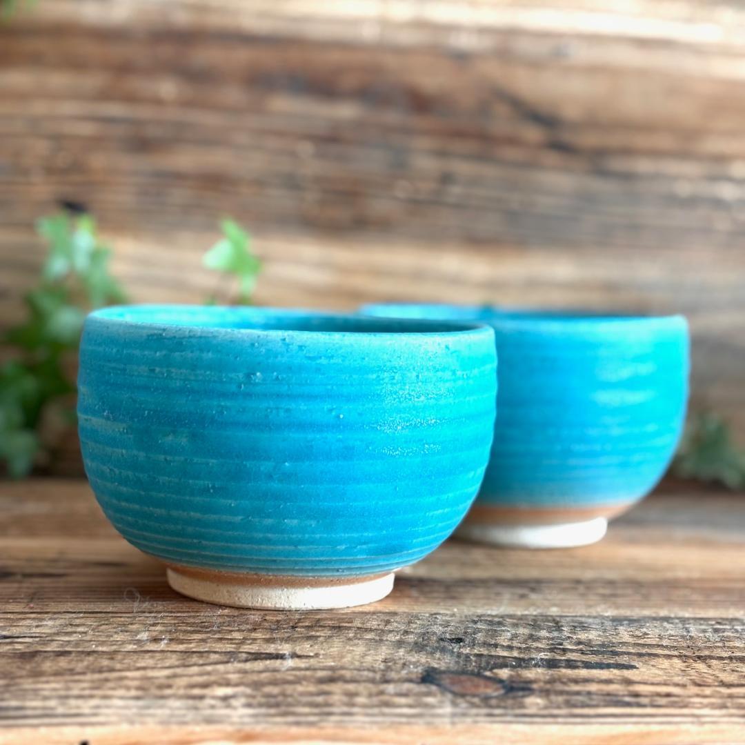 小丼 どんぶり 丼トルコブルーマット ターコイズ 2個セット 美濃焼
