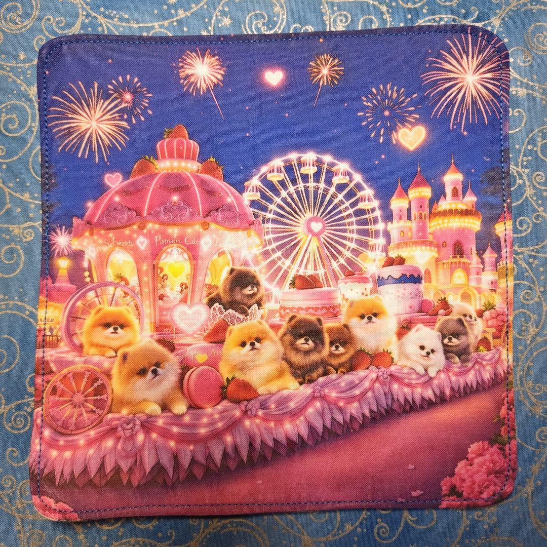 yourelia　 4重ハンカチ　ポメラニアンちゃん柄　18枚