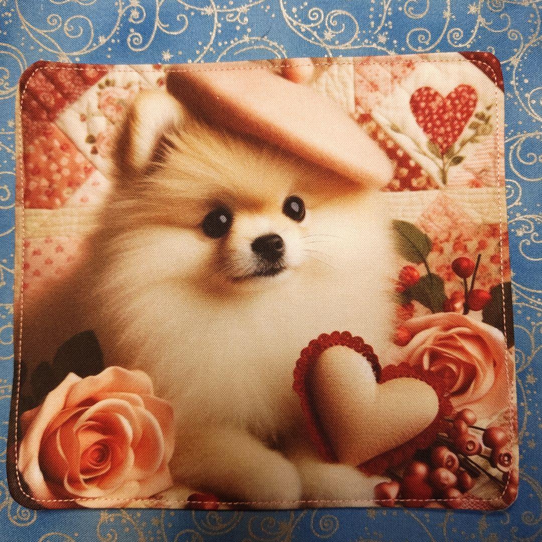 yourelia　 4重ハンカチ　ポメラニアンちゃん柄　18枚