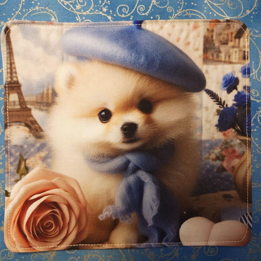 yourelia　 4重ハンカチ　ポメラニアンちゃん柄　18枚