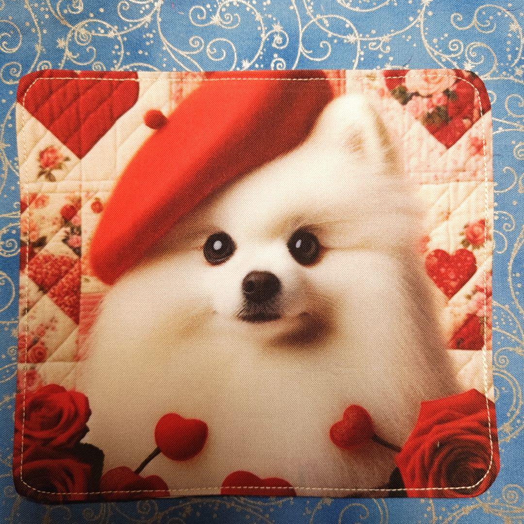 yourelia　 4重ハンカチ　ポメラニアンちゃん柄　18枚