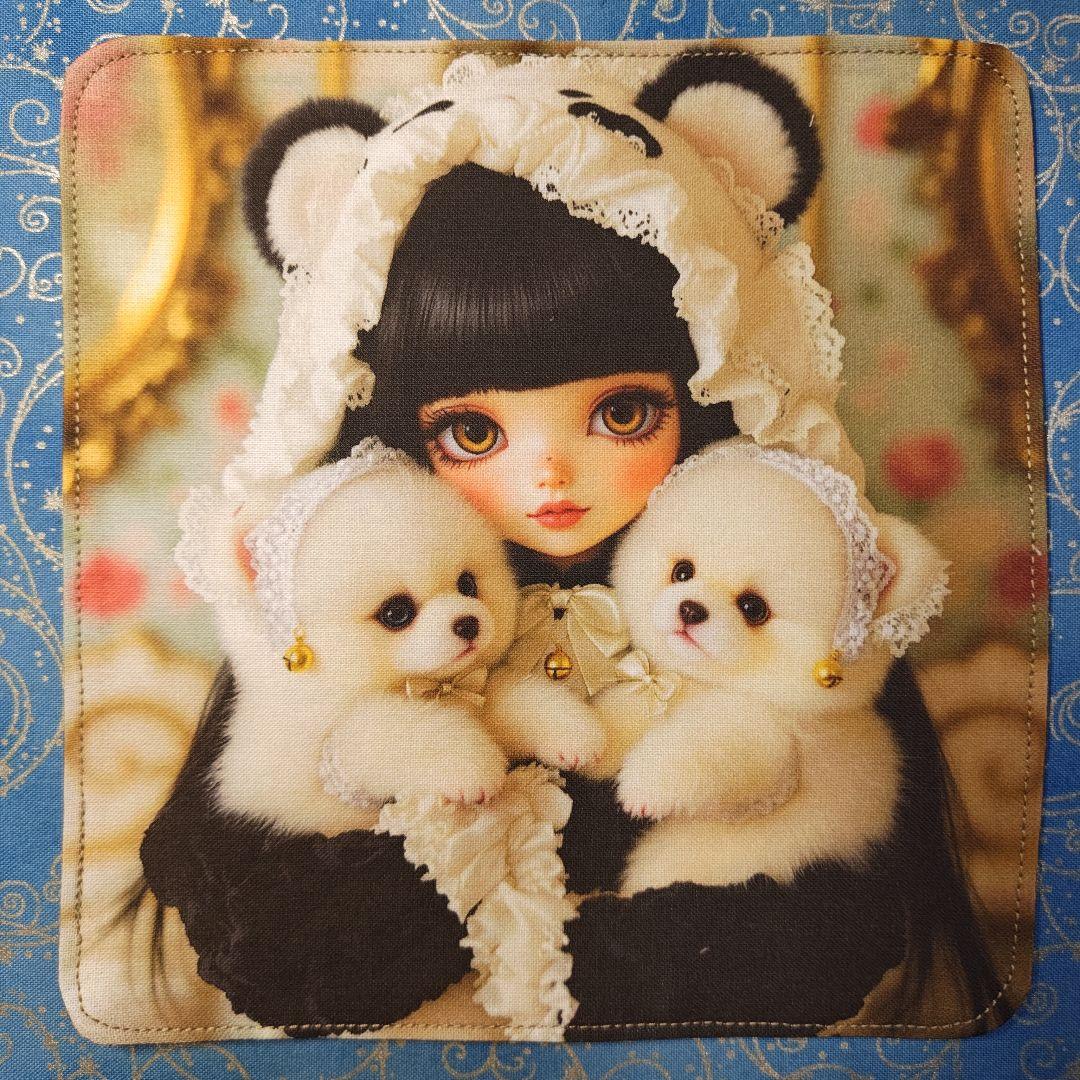 yourelia　 4重ハンカチ　ポメラニアンちゃん柄　18枚