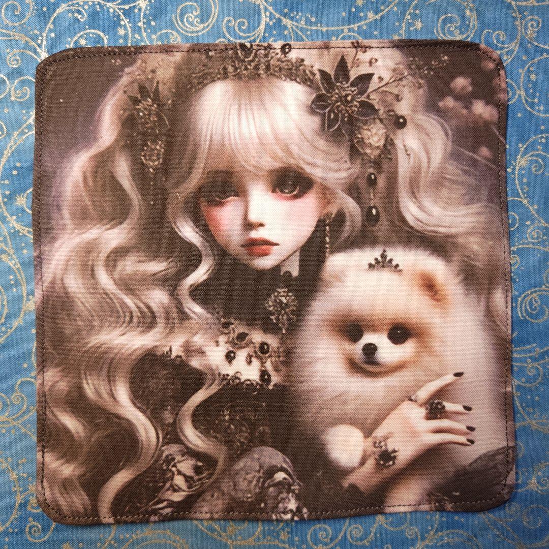 yourelia　 4重ハンカチ　ポメラニアンちゃん柄　18枚