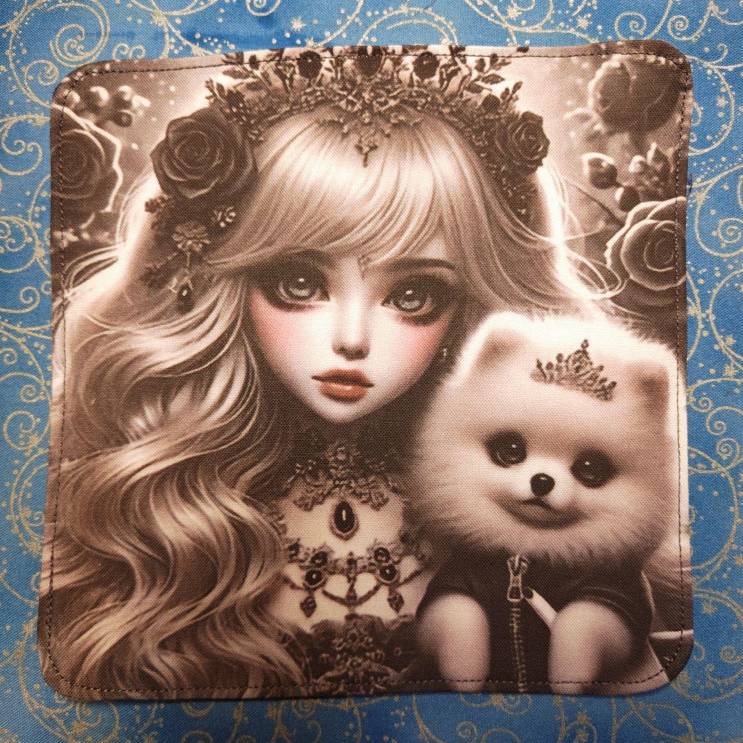 yourelia　 4重ハンカチ　ポメラニアンちゃん柄　18枚