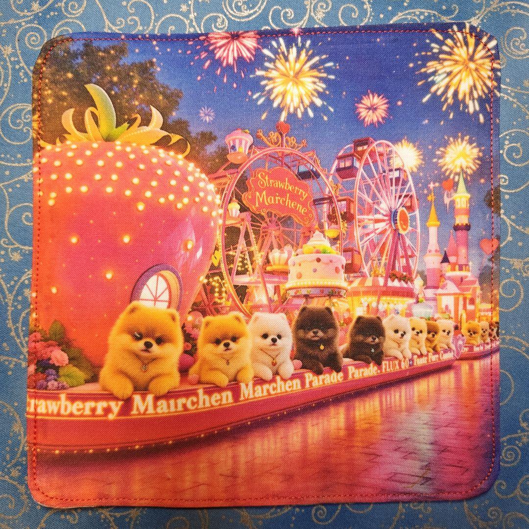 yourelia　 4重ハンカチ　ポメラニアンちゃん柄　18枚