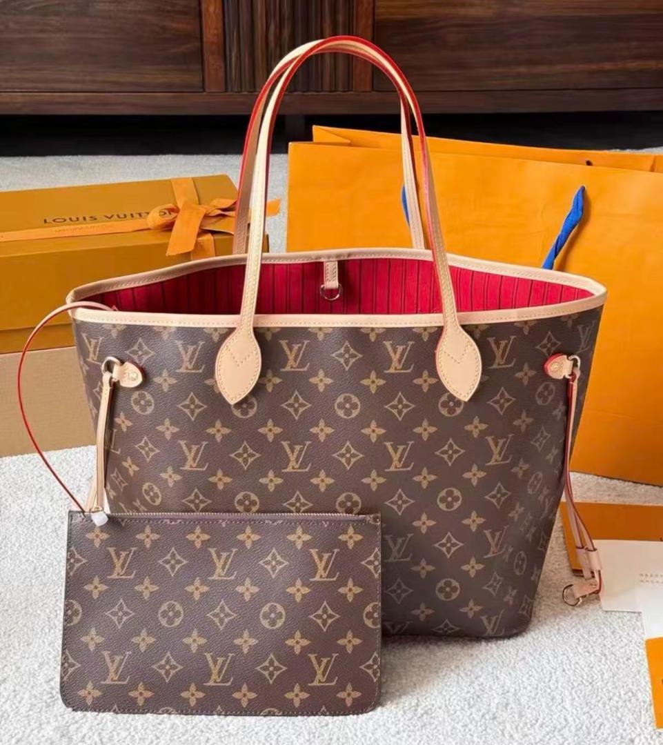 ショルダーバッグ モノグラム トートバッグトートバッグ ブラウン/レッド