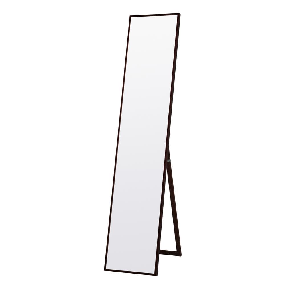 324　細枠スタンドミラー 幅32cm◇国産の木目が美しい全身鏡