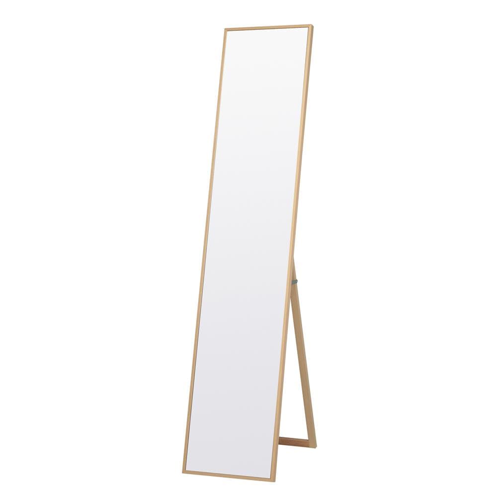 324　細枠スタンドミラー 幅32cm◇国産の木目が美しい全身鏡