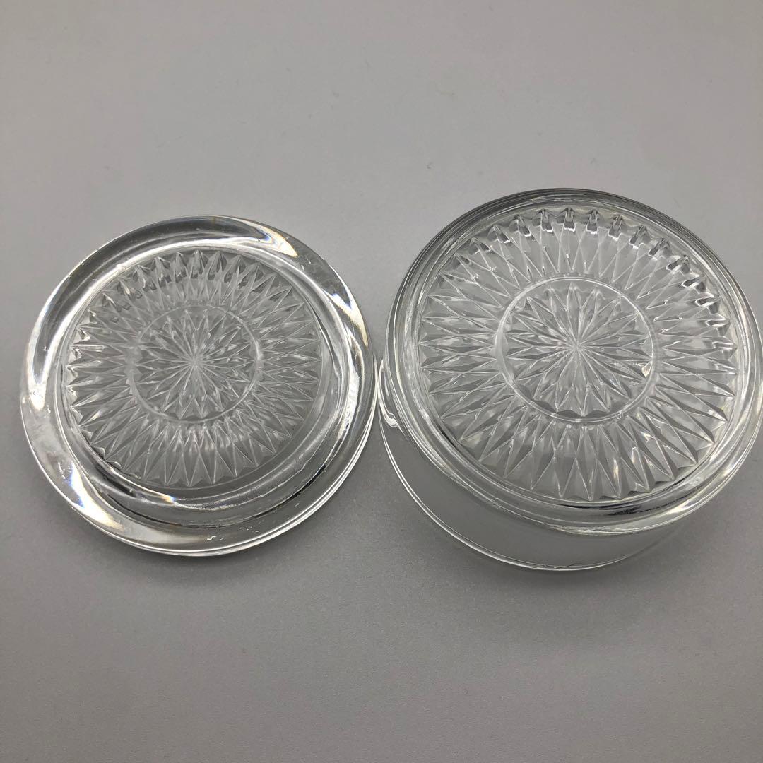 昭和レトロクリスタルカットガラスお皿&HOYA小物入れ&矢来切子グラスセット